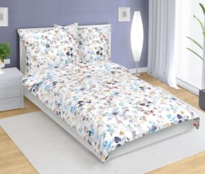 veratex Povlečení bavlněné modré kvítí 140x200