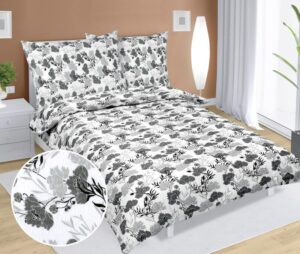 veratex Povlečení krepové šedý květ 140x200