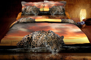 Popelínové ložní povlečení Leopard