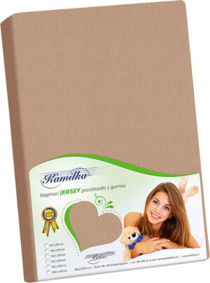 veratex Prostěradlo jersey kávová 100x200 cm