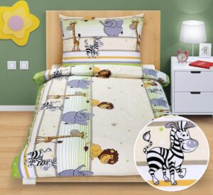 veratex Povlečení bavlněné Junior safari zelené - dětský motiv 140x200