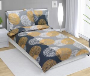 veratex Povlečení krepové šedooranžové koule 140x200
