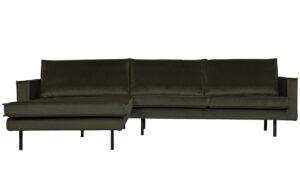 WOOOD Sametová rohová pohovka Raden 300 cm