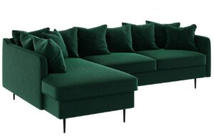 Ghado Sametová rohová pohovka Esme 255 cm