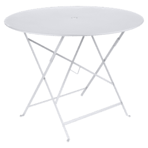 Bílý kovový skládací stůl Fermob Bistro Ø 96 cm