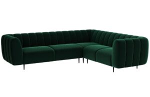 Ghado Sametová rohová pohovka Shel 280 cm
