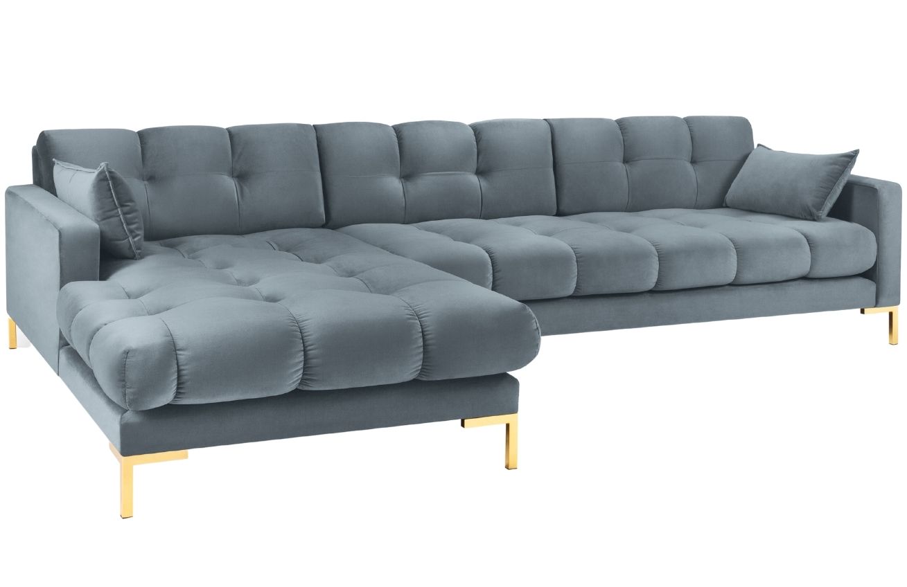 Micadoni Sametová rohová pohovka Mamaia 293 cm