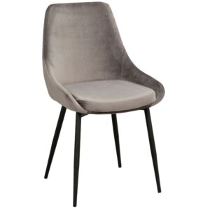Šedá sametová jídelní židle ROWICO SIERRA