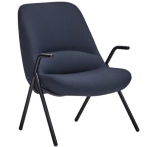 Teulat Nízké modré křeslo Dins s kovovou podnoží