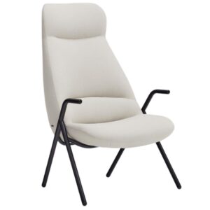 Teulat Vysoké bílé křeslo Dins s kovovou podnoží