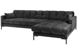 Micadoni Sametová rohová pohovka Mamaia 293 cm