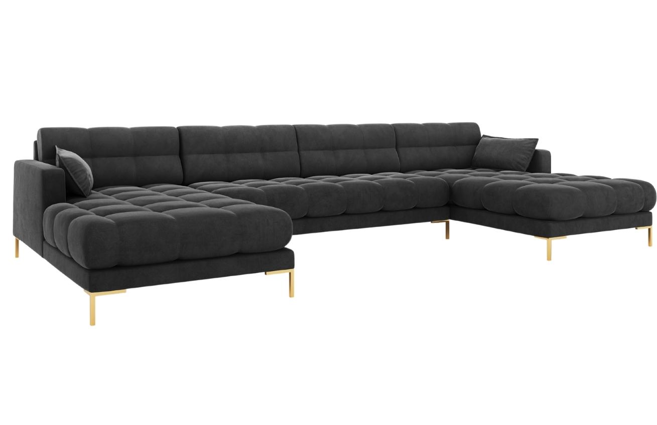 Micadoni Sametová rohová pohovka Mamaia 383 cm