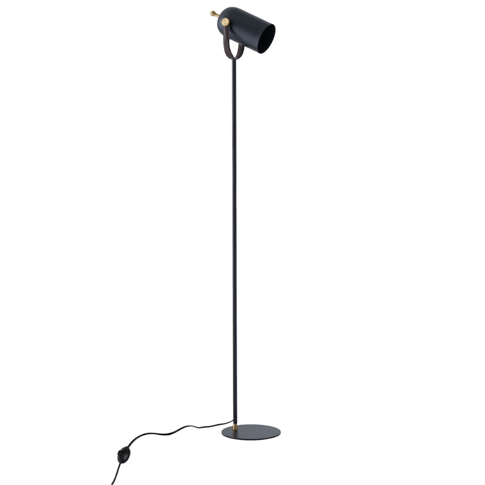 Somcasa Černá kovová stojací lampa Nacia 160 cm