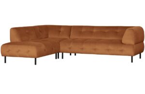 WOOOD Sametová rohová pohovka Doyle 267 cm