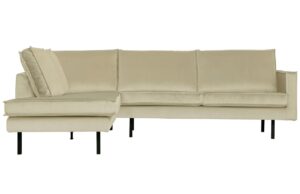 WOOOD Sametová rohová pohovka Raden 266 cm