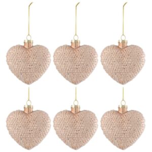 Set šesti růžových skleněných vánočních ozdob J-Line Azon 9