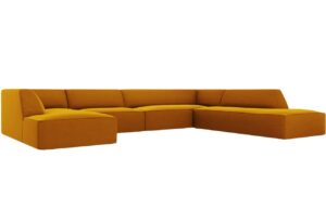 Micadoni Sametová rohová pohovka Ruby 366 cm