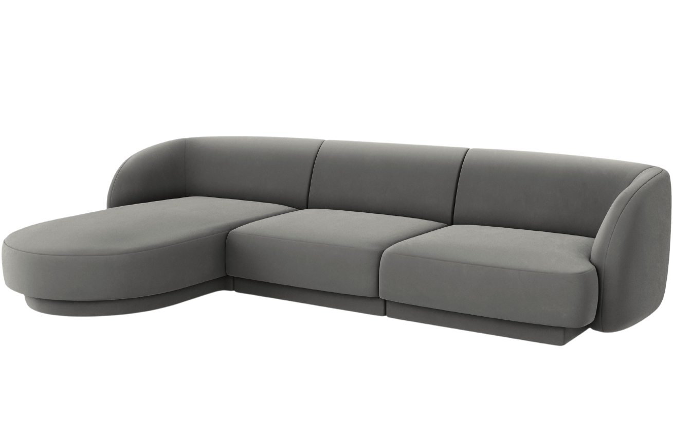 Micadoni Sametová rohová pohovka Miley 255 cm