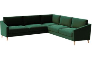 Ame Yens Sametová rohová pohovka Karoto 253 cm