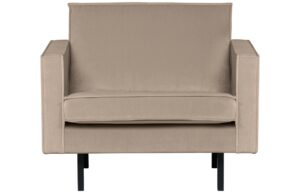 WOOOD Šedohnědé sametové křeslo Raden