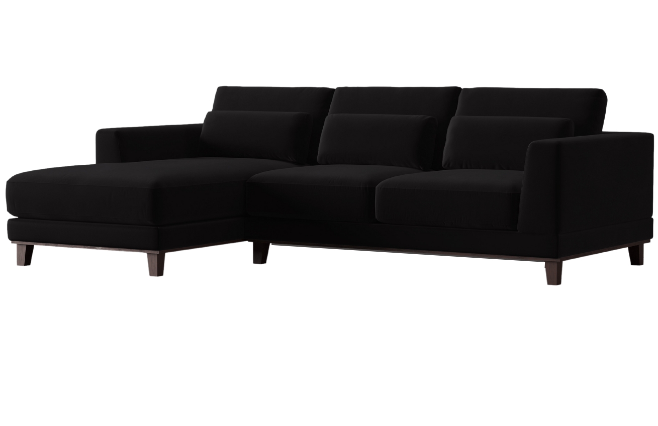 Windsor & Co Sametová rohová pohovka Leon 260 cm