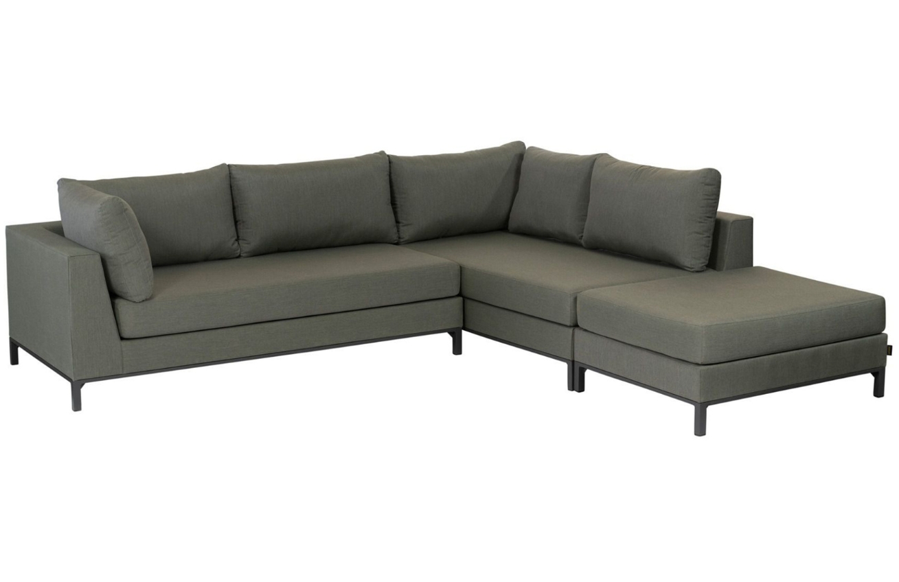 WOOOD Tmavě zelená čalouněná zahradní rohová pohovka Jolle 262 cm