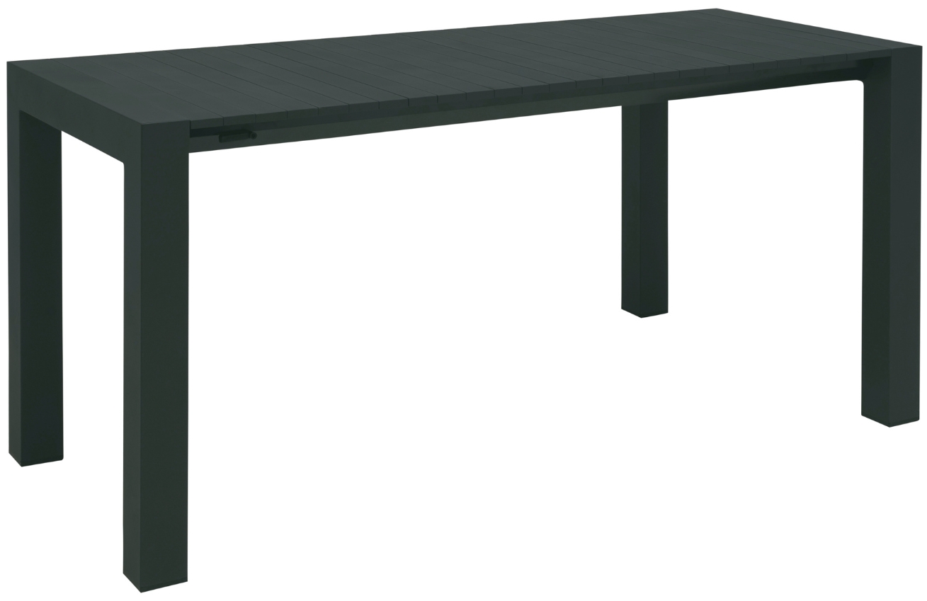 Tmavě zelený hliníkový rozkládací zahradní stůl Mindo 111 162/199 x 60 cm