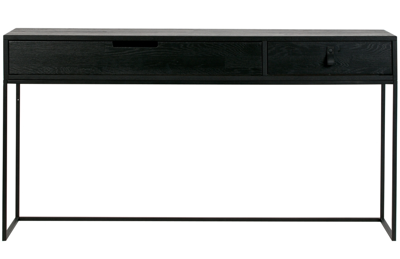 WOOOD Černý masivní dubový toaletní stolek Frax 140 cm