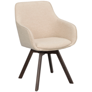 Béžové otočná jídelní židle ROWICO ALISON s hnědou podnoží