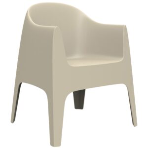 VONDOM Béžová plastová jídelní židle SOLID s područkami