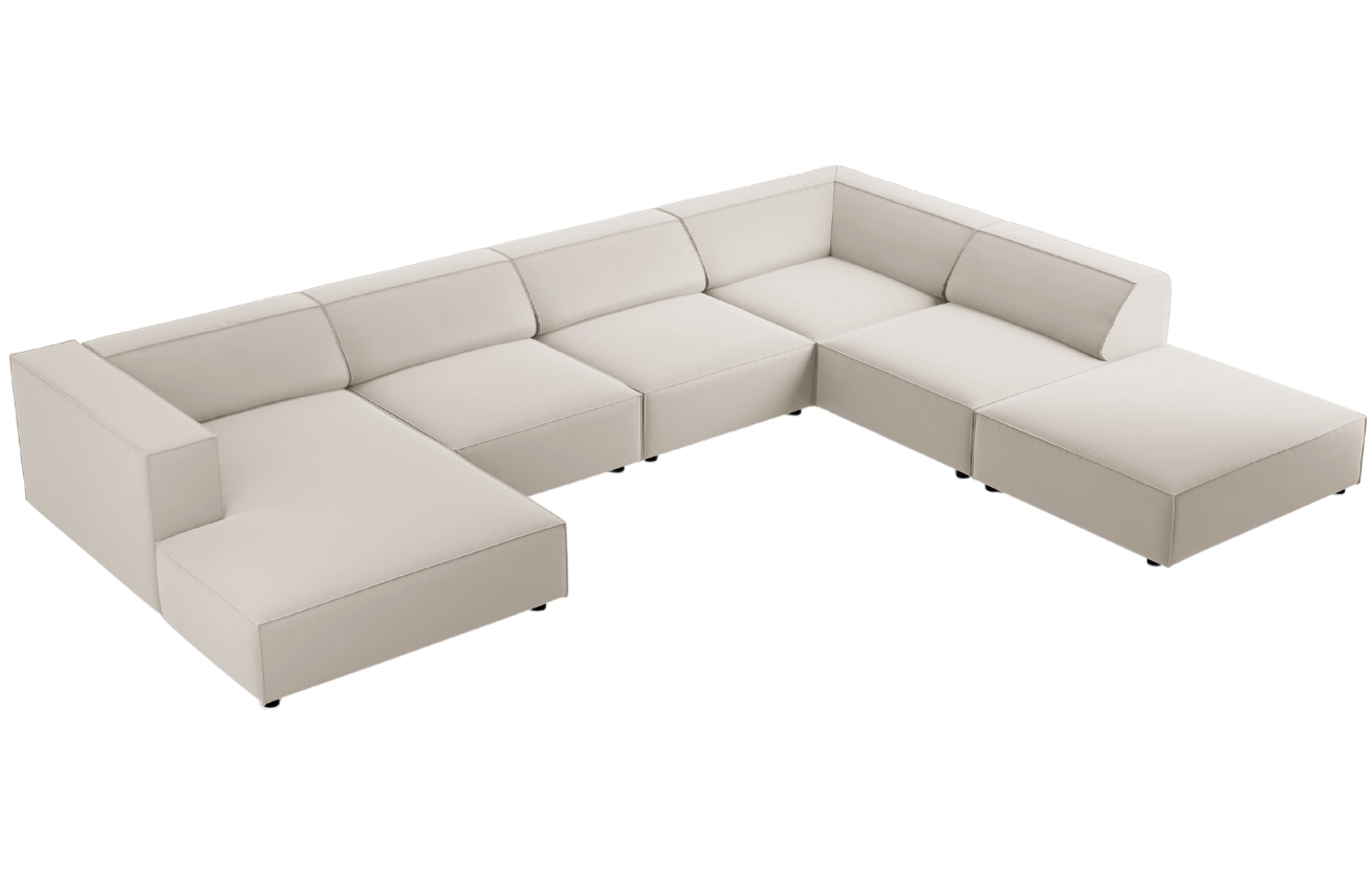 Cosmopolitan Design Sametová rohová pohovka Arendal 364 cm