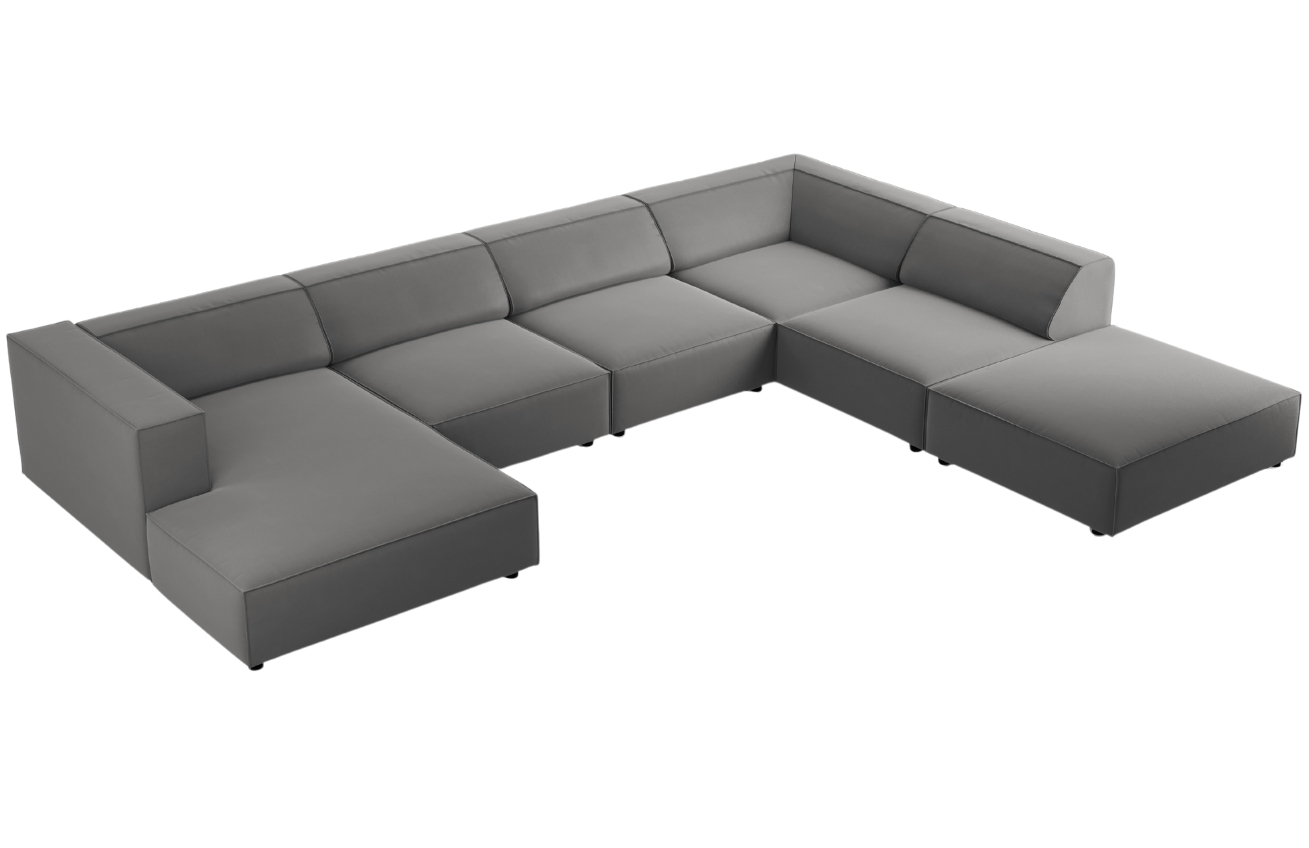 Cosmopolitan Design Sametová rohová pohovka Arendal 364 cm