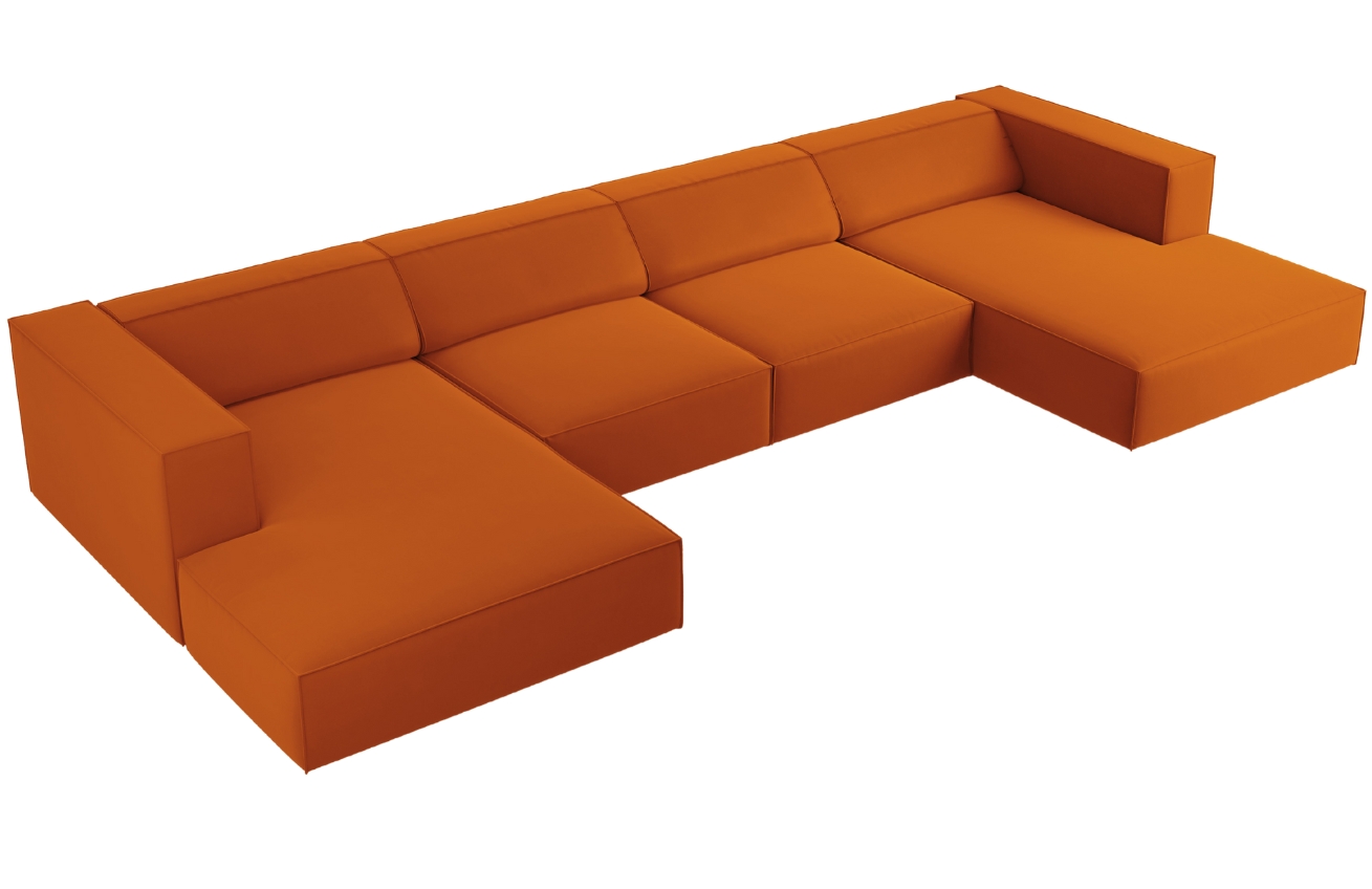 Cosmopolitan Design Sametová rohová pohovka Arendal 364 cm