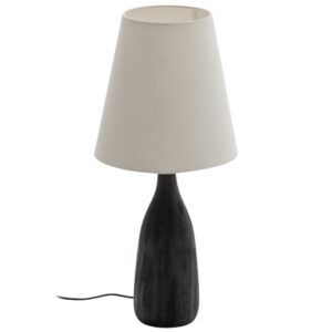 Kave Home Černobílá dřevěná stolní lampa Luvia