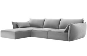 Micadoni Sametová rohová pohovka Kaelle 308 cm