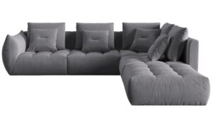 Micadoni Sametová rohová pohovka Bloom 316 cm