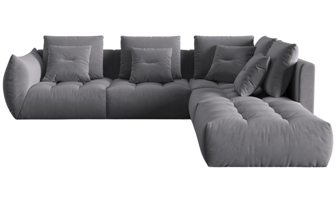 Micadoni Sametová rohová pohovka Bloom 316 cm