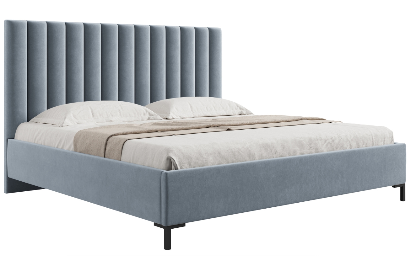 Micadoni Sametová postel Allison 140 x 200 cm s úložným prostorem