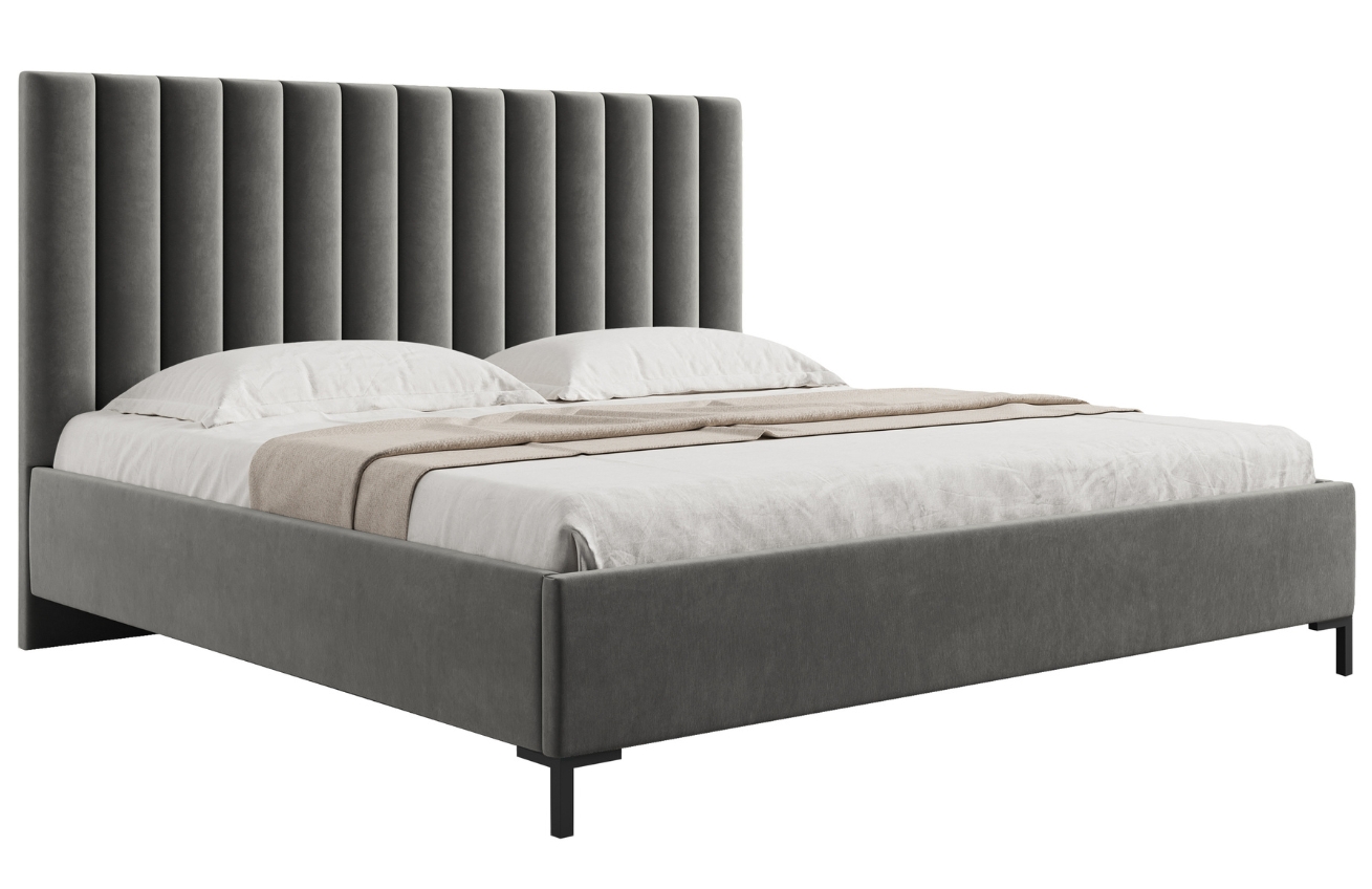 Micadoni Sametová postel Allison 160 x 200 cm s úložným prostorem