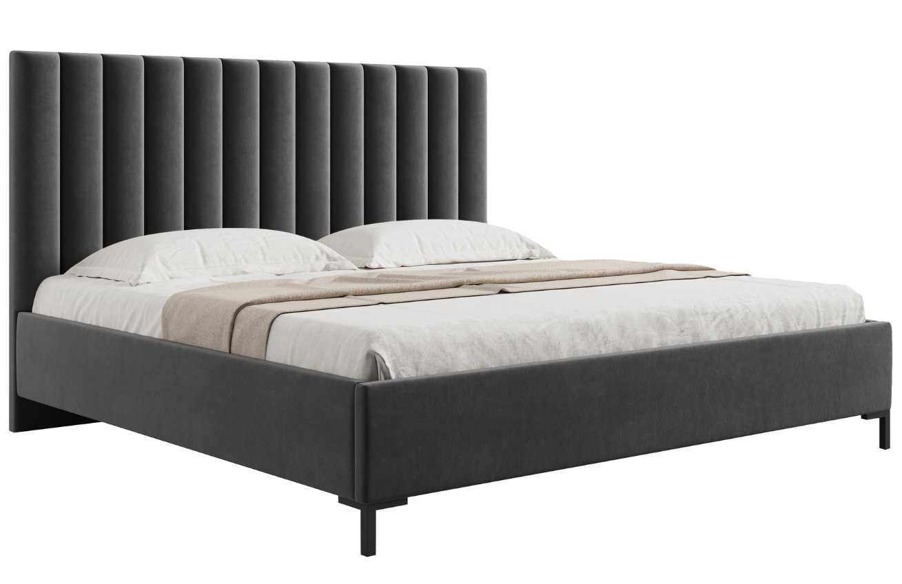 Micadoni Sametová postel Allison 160 x 200 cm s úložným prostorem