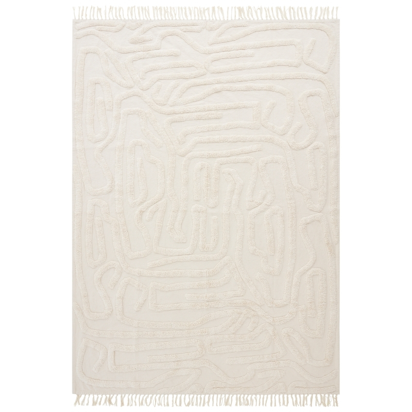 Jotex Bílý bavlněný koberec CORBIE 200 x 300 cm