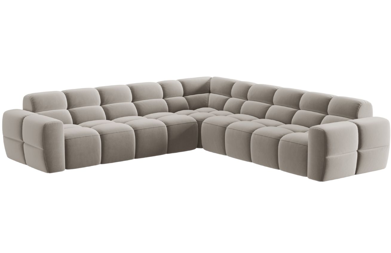 Micadoni Sametová rohová pohovka Lisa 310 cm