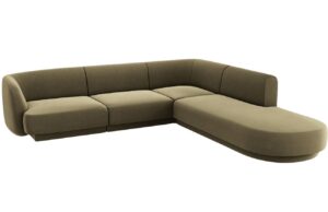 Micadoni Sametová rohová pohovka Miley 255 cm