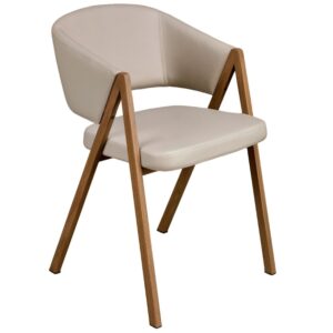 Béžová koženková jídelní židle Angel Cerdá No. 4163