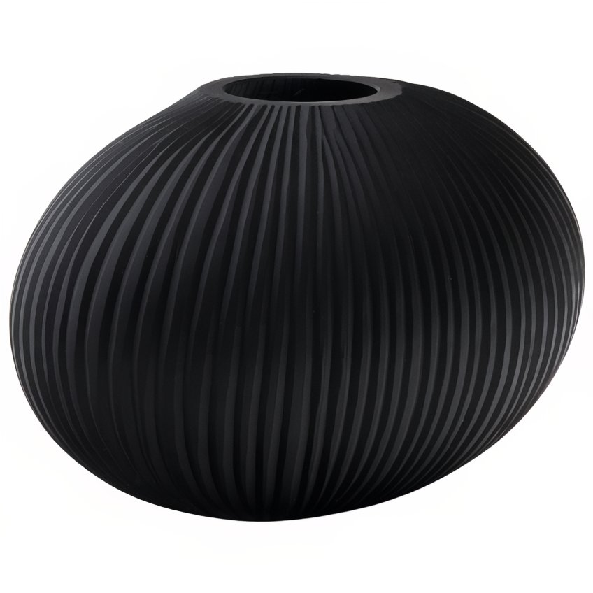 Šedá skleněná váza Kave Home Nivra 19 cm