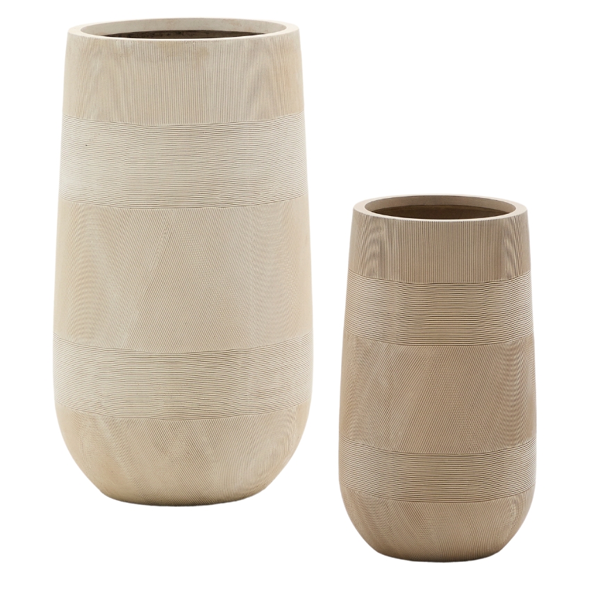 Set dvou béžových zahradních květináčů Kave Home Tival Ø 24/35 cm