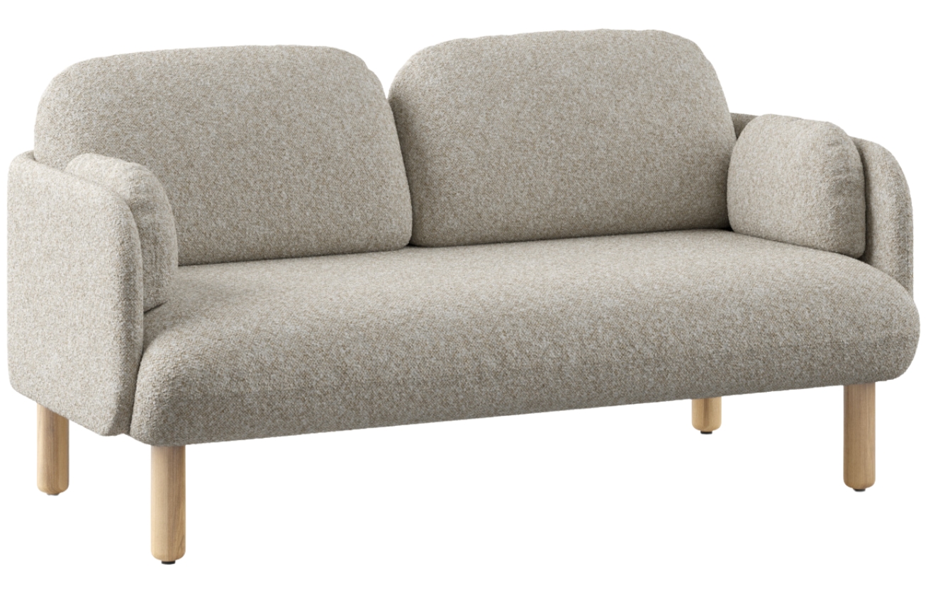 Narbutas Béžovo-bílá bouclé dvoumístná pohovka MYAMI 155 cm