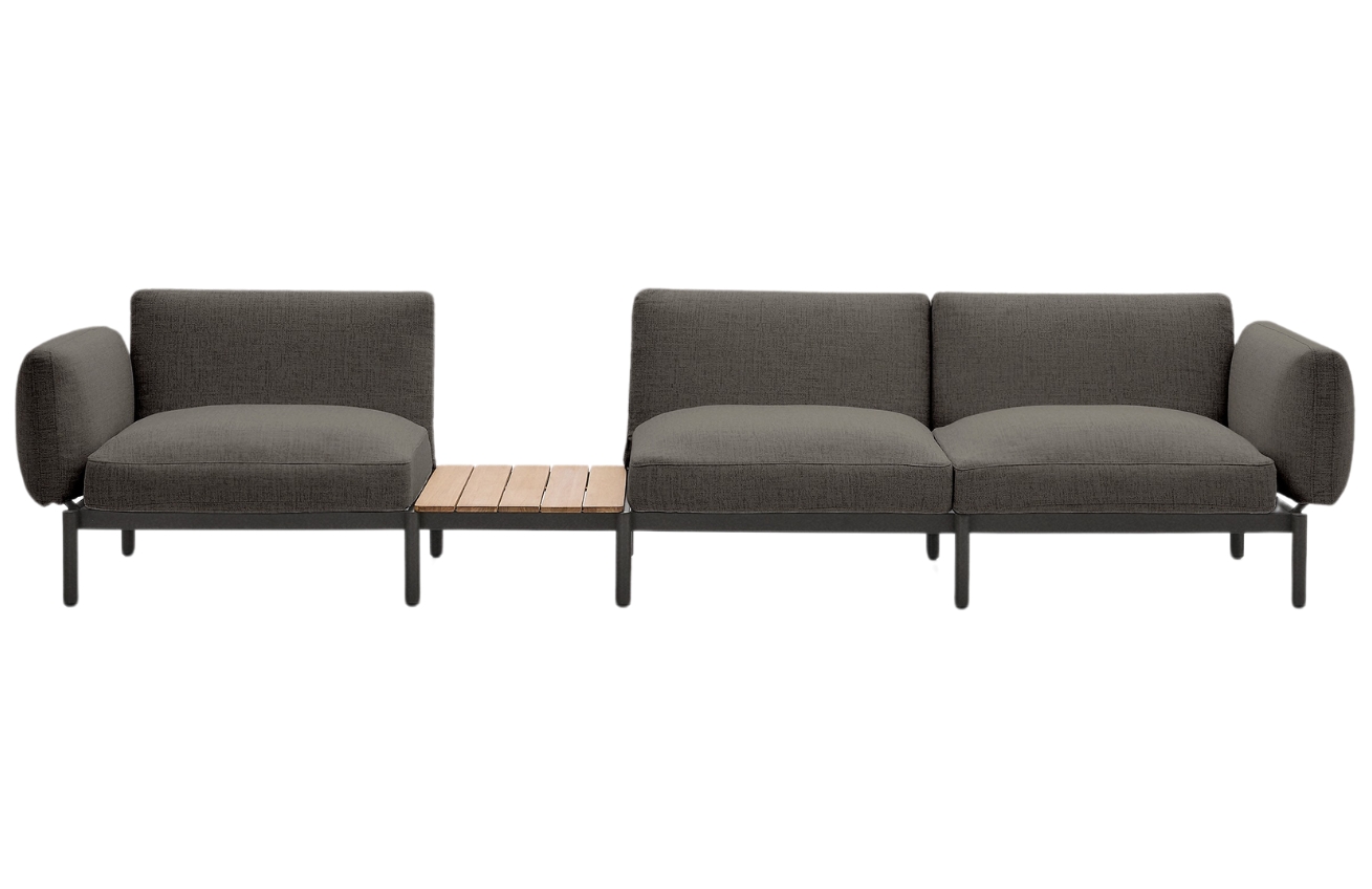 Kave Home Zahradní pohovka Sorells 341 cm se stolkem