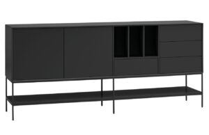Černá komoda Teulat Platt 220 x 45 cm