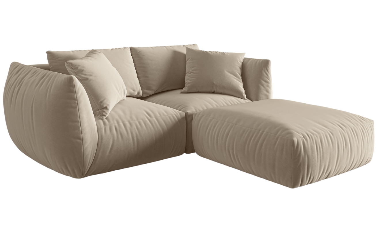 Micadoni Sametová rohová pohovka Chris 220 cm